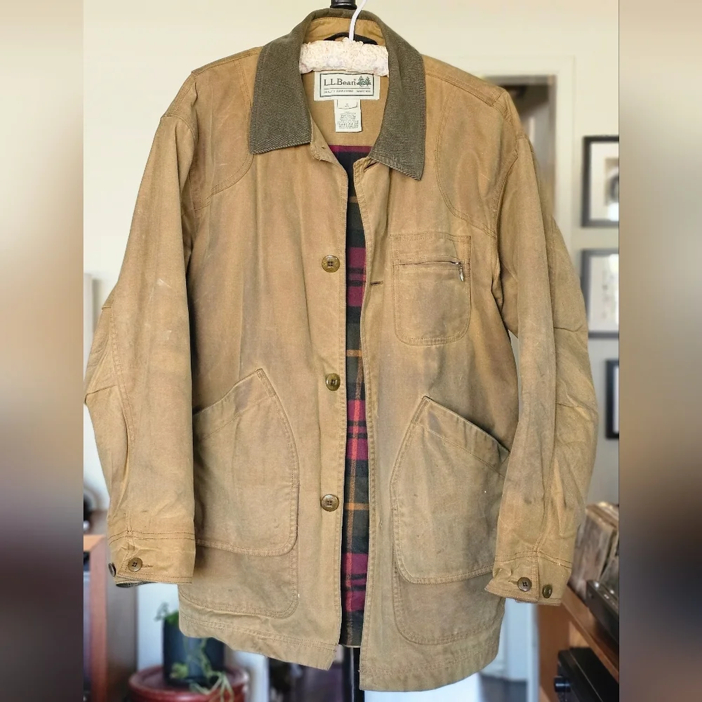 L.L. Bean Men's Tan Waxed Cotton Field Jacket